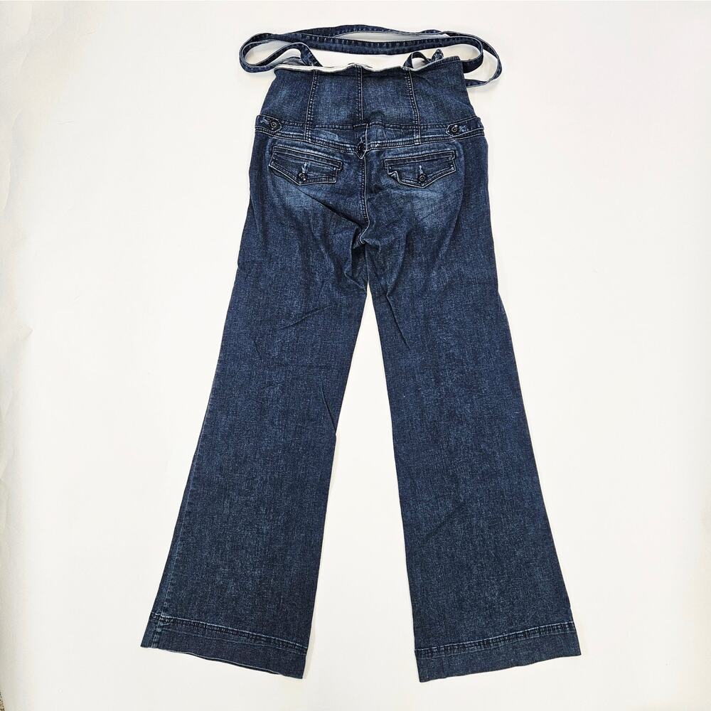 Y2k Guess Jeans Wide Leg High-Rise Suspender Vintage Denim - Size 30 - Picture 5 of 9
